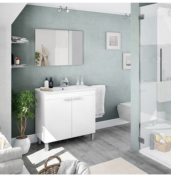 Une Salle De Bains Vert D'eau