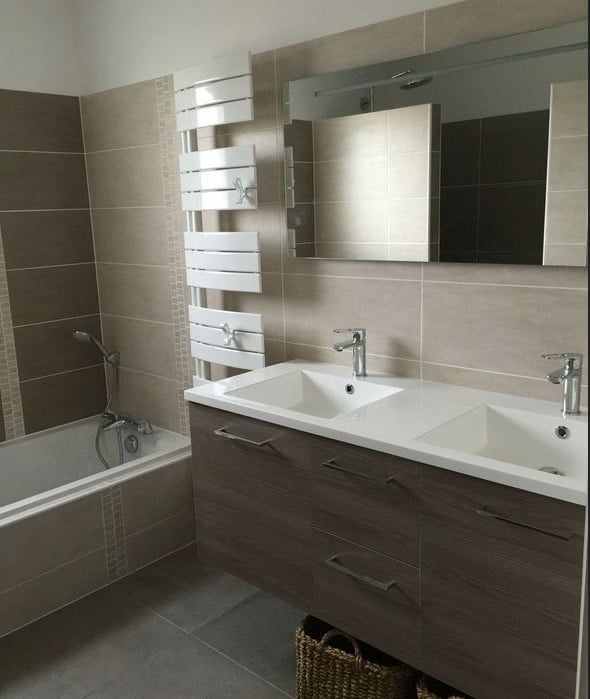  Salle De Bain Zen, Lin Et Taupe