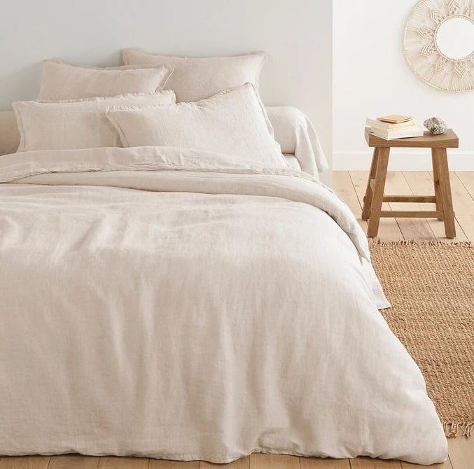 Housse De Couette Unie En Lin Lavé –