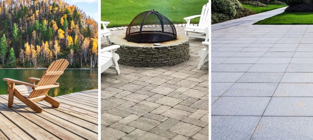 Trois Exemples De Terrasses Bois, Pierres Et Carrelage