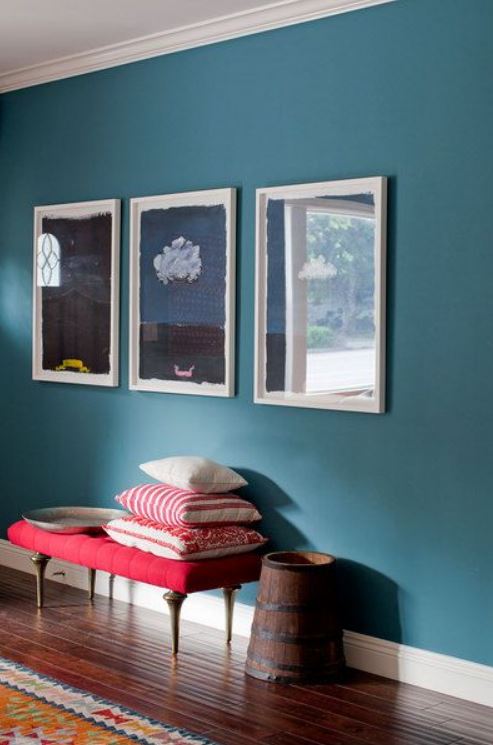 mur D'accent Bleu Canard 