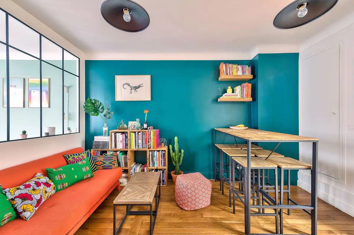 bleu Canard Et Teintes Vives Neva Interior Design 